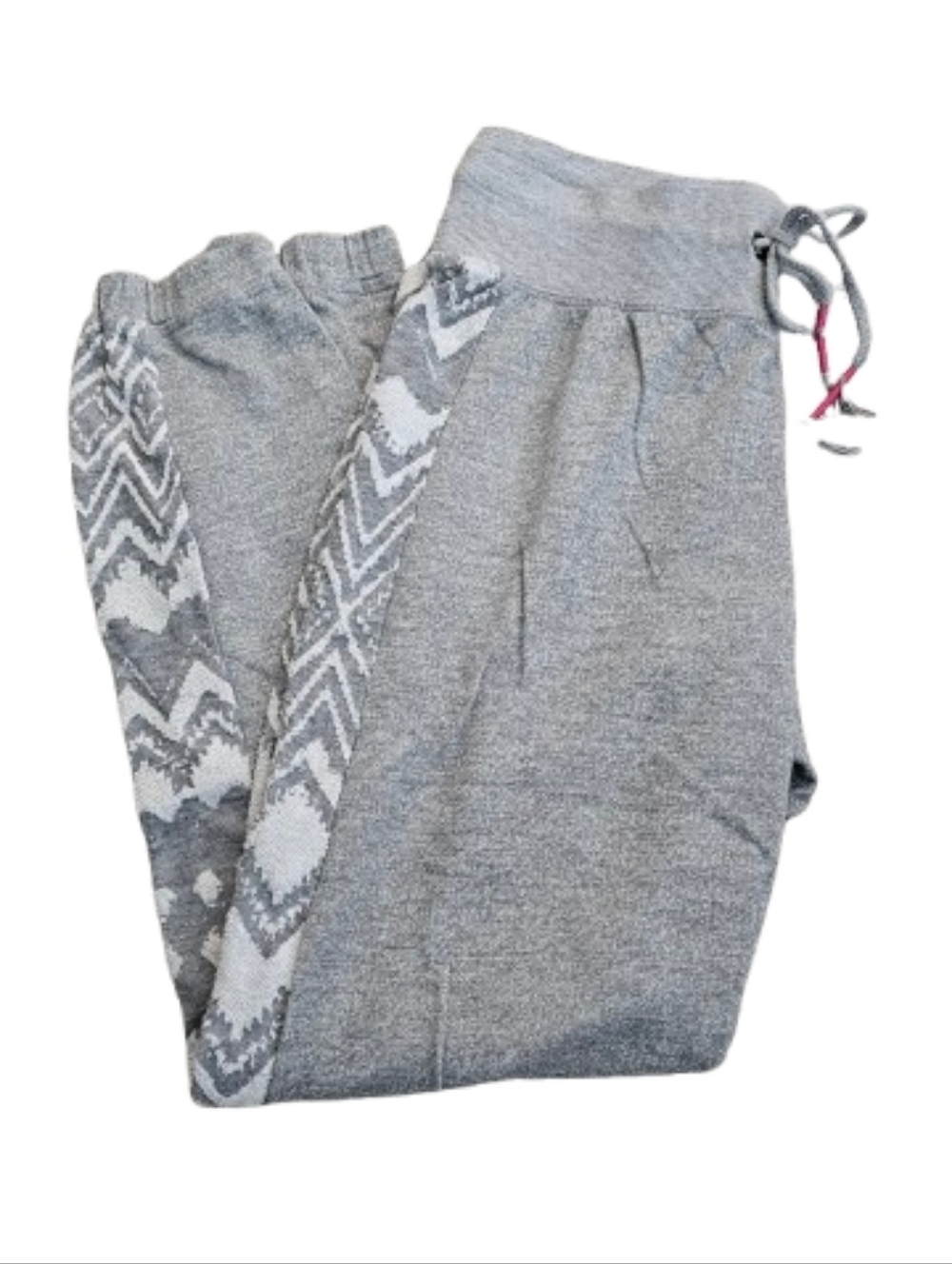 Maurices Womens' Gray Knit Jogger Pants with Side Pattern